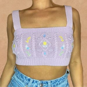 ZARA Crochet Lilac Top